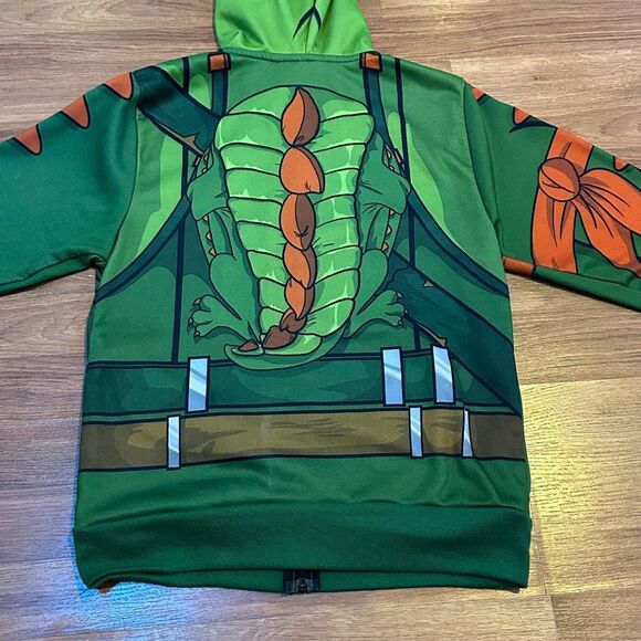 Fortnite Rex Zip-Up Hoodie Jacket Green | Youth Size Medium - Picture 6 of 15